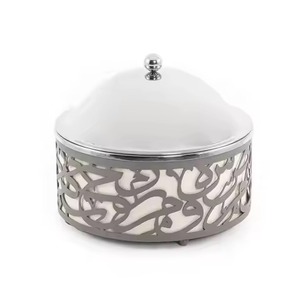 Olla de Acero Inoxidable Hecha a Mano en Arabia, Olla Decorativa con Base, Lujosa, Aislada, Apta para Lavavajillas, Tazón para Servir Alimentos - Product Image 1