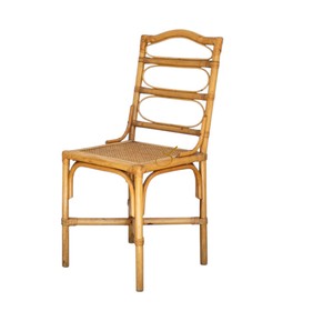 Silla de Comedor Vintage Indochine de Ratán Natural, Silla Lateral de Mimbre Hecha a Mano sin Brazos con Respaldo Alto para Cafetería o Restaurante - Product Image 2
