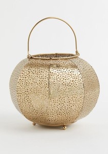 Hermoso Portavelas Decorativo de Acero Inoxidable y Vidrio con Acabado Dorado Hecho a Mano y Personalizado - Product Image 5