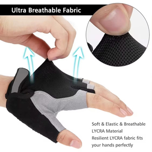 Breathable Cycling <b>Gloves</b> Half Finger Design with Anti Slip Palm for Outdoor Adventure and Fitness Programs - Product Image 3