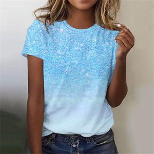 Camiseta Básica de Manga Corta con Decoración de Diamantes, Versión Coreana, Transpirable, Multicolor, de Alta Calidad - Product Image 4