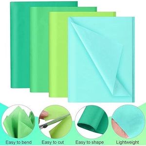 Fogli di Carta Verde 'Tissue-80 20' per Sacchetti Regalo, Matrimoni, Compleanni, Fai-da-Te e Decorazioni per Lavori in Carta - Product Image 2