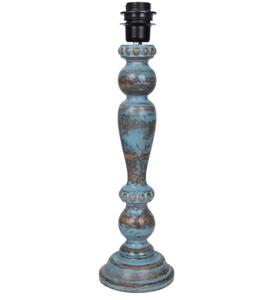 Rustic Blue Wood <b>Table</b> <b>Lamp</b> with E26 <b>Base</b> for Living Room Decorative Lighting - Product Image 3