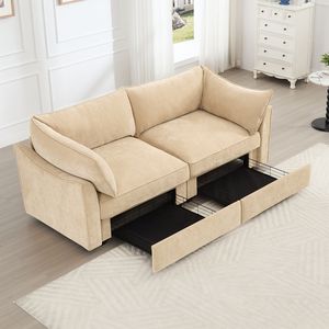 Sofá Loveseat de 2 Plazas con Cajones Extraíbles, Excelente Espacio para Salas de Estar Pequeñas - Product Image 2