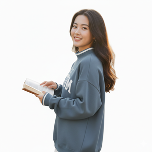 Women New Fashion Fleece Solid Knitted Oversized Mockneck Pullover Sweatshirt Winter Relaxed Fit Casual <b>Top</b> Front Logo - Product Image 2