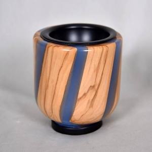 Quemador de incienso redondo de madera y resina hecho a mano, soporte para Bakhoor árabe - Product Image 3