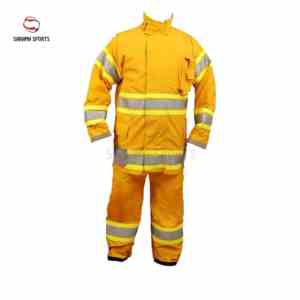 Ensemble de vêtements de travail réfléchissants avec bandes fluorescentes personnalisées, couleur assortie, veste à manches longues à un bouton et pantalon - Product Image 2