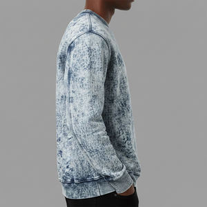 Sweat-shirt en molleton tie-dye à col rond pour homme, coupe classique, manches longues, tricoté, décontracté, pull-over, pour l'hiver et l'automne, à prix abordable - Product Image 5