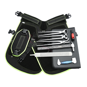Kit de fermeur professionnel avec tablier, cisaille à sabots, marteau, pince à crochets, déchausseur, râpe, lime, polissoir à sabots et outils d'entretien des sabots - Product Image 4