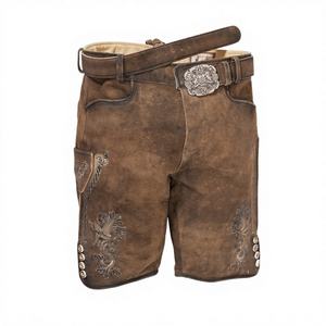 Lederhosen bavaroises vintage en daim avec broderie, costumes d'Oktoberfest, Lederhosen / Herren Kurze Lederhose - Product Image 1