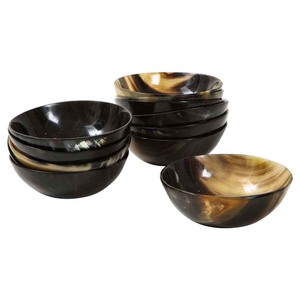 Authentic Handmade <b>Vintage</b> Water Buffalo Horn Bowl Exotic Indian Art Natural Party Customizable Dishwasher <b>Safe</b> Food Contact - Product Image 5