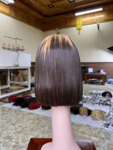 Perruque Bob perruque de fermeture vietnamienne vierge droite mélange couleur cheveux humains Transparent dentelle fermeture perruques pour les femmes noires - Product Image 3