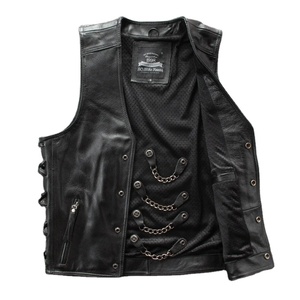 Chaleco de motorista de cuero PU de alta calidad para hombre, chaleco negro con mangas Punk elegantes, ropa exterior - Product Image 1