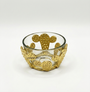 Tazón Decorativo de Vidrio de Lujo con Recubrimiento Metálico Plateado con Diseño de Cactus, Estilo Suroeste, para Dulces y Decoración del Hogar - Product Image 6