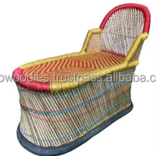 Classic Bamboo Outdoor Sun Lounger Sofa Bed Patio Garden Sets Hotel Living Room Beach Poolside Restaurant Canopy - Product Image 2