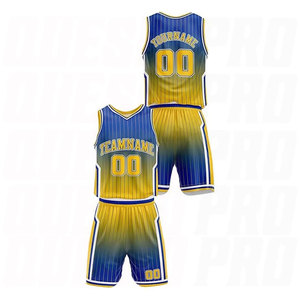 Uniformes de Baloncesto Sublimados en Material de Poliéster, Color Amarillo Degradado, Diseño de Equipo Personalizado - Product Image 2