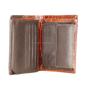 Portefeuille à deux volets en cuir à motif d'alligator véritable pour hommes avec fonction RFID Long portefeuille pour poche avant utilisation porte-cartes en gros - Product Image 3