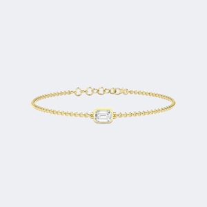 Luxury 0.70 CTW Emerald Shape Brilliant Cut Lab Grown Diamond <b>Bracelet</b> For Women Sterling Silver Wedding Anniversary Jewelry Mod - Product Image 2