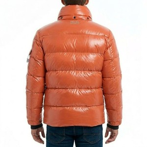 <b>Men</b>’s Burnt Orange Puffer <b>Jacket</b> Luxury Hooded Winter Bubble Coat Thick Insulated Streetwear Outerwear Warm Casual Fashion - Product Image 2