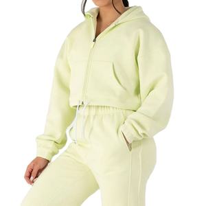 Venta al por mayor de tallas grandes con etiqueta privada, chaqueta de gimnasio de tallas reales, chaqueta de mujer supersuave de alta calidad, sudaderas con capucha y sudaderas para mujer - Product Image 6