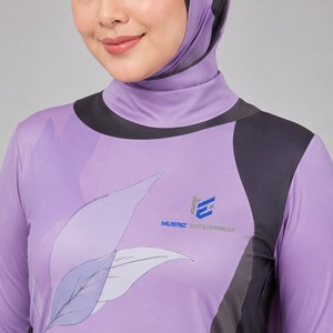 Ensemble Burkini Modeste 4 Pièces au Design Moderne pour la Plage - Structure Flexible, Mouvement Libre, Protection UPF50+, Extensible dans les Quatre Sens, Coupe Ajustée - Product Image 6