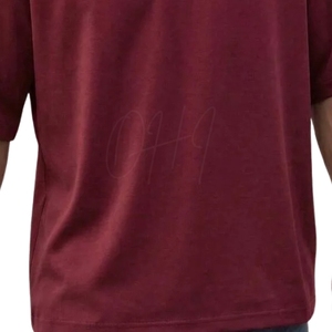 เสื้อยืดคอกลมแขนสั้นสีแดงเลือดหมูสำหรับผู้ชาย ทรงโอเวอร์ไซส์ ระบายอากาศได้ดี ลายมัดย้อม สไตล์ลำลอง - Product Image 3