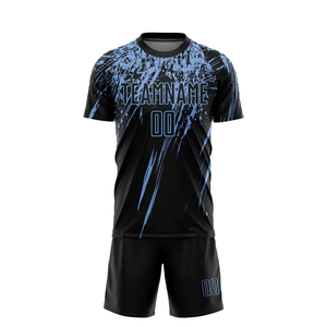 Breathable 100% Polyester Soccer Uniform Athletic Football Jersey Shorts Custom Team Name Comfortable Fit for Adult Team Sports - Product Image 1