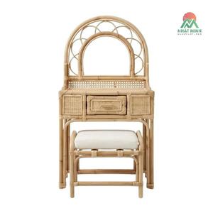 Nhat Minh Rattan <b>Dressing</b> <b>Table</b> <b>With</b> Mirror And Drawer Tropical Style Bedroom Furniture Set - Product Image 1