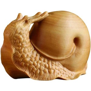 Sculpture d'escargot en bois artisanale traditionnelle - Décoration d'intérieur écologique et durable en bois naturel - Vente en gros - Product Image 5
