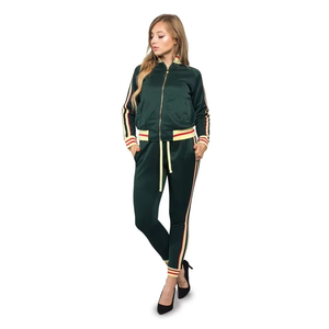 Conjunto Deportivo Casual de Moda para Mujer, Otoño, Nuevo, Chaqueta Corta con Cordón Ajustable, Pantalones Acampanados de Cintura Alta, Color Sólido - Product Image 1