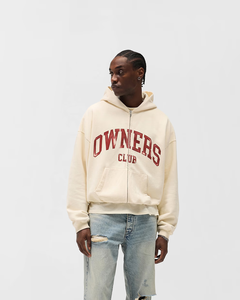 Unisex Custom Thick Fleece Zipper Hoodie 100% Cotton Winter Hooded Sweatshirt Oversized Fit OEM Custom Screen Printed Hoodie - Product Image 5