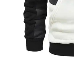 Ensemble de survêtement à capuche color block pour homme, tenue décontractée d'automne, manches longues, pantalon à cordon, mélange polyester-coton, coupe classique - Product Image 3