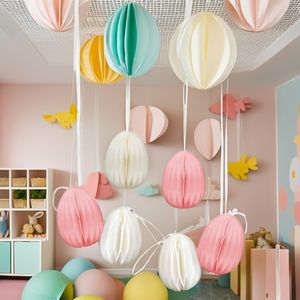 Huevos de Pascua de panal para fiestas Decoraciones artesanales de papel - Product Image 5