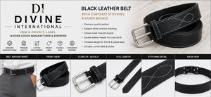 Ceinture Décontractée en Cuir de Vachette avec Boucle en Alliage, Motif Uni – Commande en Gros B2B – Fabricant Divine International - Product Image 5