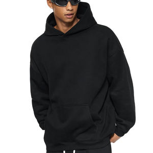 Mens <b>Black</b> Pullover Hoodie <b>Plain</b> Sweatshirt Soft Cotton Fleece Hooded Jumper Streetwear Comfy Warm Winter <b>Hoodies</b> Custom Logo - Product Image 4