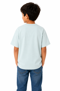 T-shirt uni vert menthe pour enfants, en coton doux, à manches courtes, tee-shirt décontracté pour garçons et filles, haut d'été unisexe, t-shirt basique léger pour enfants - Product Image 3