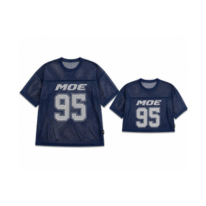 Camiseta Deportiva Personalizada de Fútbol Americano con Malla Abierta de Poliéster, Unisex, Transparente, Ligera, Holgada, Estilo Y2K - Product Image 2
