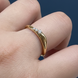 Anillo moderno de oro amarillo de 14k con diamante redondo de 0.20CT cultivado en laboratorio para mujer, ideal para aniversario de bodas. - Product Image 3