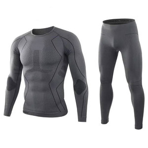 Men Compression Long Sleeve Top Pants Set Full Sleeve Spandex Polyester Quick Dry Seamless Fitness Workout Gear - Product Image 3