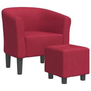 Fauteuil en forme de cuve de couleur rouge vin pour le salon - Product Image 2