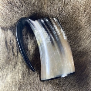 Jarra de Cuerno Rústica Hecha a Mano, Estilo Vikingo, para Cerveza o Cerveza Artesanal, Vaso Natural, Artículo de Regalo - Product Image 5