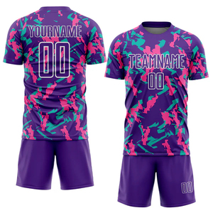 Tenue de sport camouflage personnalisée pour équipe, kit de football en polyester 220 GSM avec impression par sublimation - Product Image 1