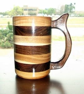 Handmade Wooden Mug Round Shape With Handle Natural Wood Retro Design <b>Tea</b> Coffee <b>Cup</b> for Home Party Camping - Product Image 4
