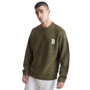Fabricant de vêtements en tricot sur mesure, vente en gros, pull en tricot simple à col rond et manches longues pour homme, automne-hiver - Product Image 2