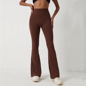 High Waisted <b>Flare</b> Yoga Pants Women Stretch <b>Leggings</b> Bootcut <b>Gym</b> Trousers Quick Dry Full Length Activewear 1 Piece Front Logo - Product Image 3