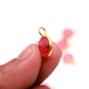 Colgante de Flor de Cuarzo Turmalina Rosa AAA, Amuleto de Piedra Preciosa Tallado a Mano, Joyería de Plata Esterlina 925, Colgante de Piedra Turmalina de 11mm - Product Image 6