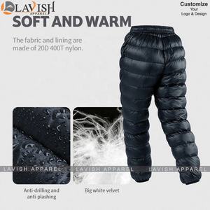 Pantalons matelassés légers pour hommes, taille haute, décontractés, imperméables, coupe-vent, tissés, écologiques, personnalisés, vente en gros - Product Image 5