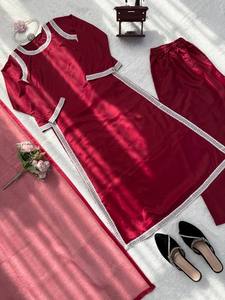 Conjunto de Salwar Kameez Bordado para Mujer, Top Elegante, Palazzo, Dupatta, Traje para Fiesta o Boda, India, Pakistán - Product Image 4