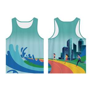 Camisetas sin mangas de verano sublimadas al por mayor de secado rápido, 100% poliéster, de malla, sin mangas, para deportes, correr, maratón, camisetas estampadas. - Product Image 2