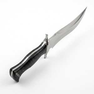 มีดแค้มปิ้ง Iron Crown Forge Trailing Point ใบมีดเหล็กคาร์บอนสูง ด้ามไมคาร์ต้าสีดำ คุณภาพ DIY ใบมีดตรง 14 นิ้ว - Product Image 4